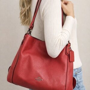 Medium Size Coach Red Leather Women's Bag